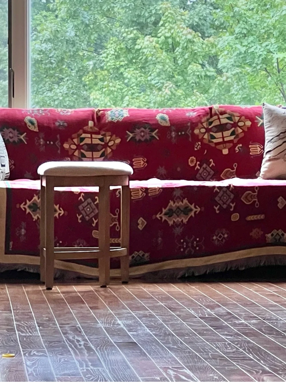 50”x70” cotton throw / couch cover / picnic blanket with decorative fringe